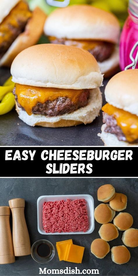 Easy Cheeseburger Sliders, Mini Burgers Sliders, Burger Sliders Recipes, Mini Cheeseburger, Creamy Pasta Bake, Thanksgiving Dinner Ideas, Lake House Food, Cheeseburger Sliders, Cheeseburger Recipe