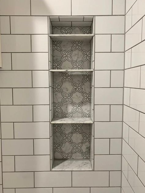 How to Design a Shower Niche - Art Tile & Renovation Vertical Shower Niche, Shower Niche Placement, Shower Niche Tile Ideas, Shower Niche Design, Shower Niche Ideas, Tile Shower Niche, Wet Room Bathroom, Tile Renovation, Niche Ideas