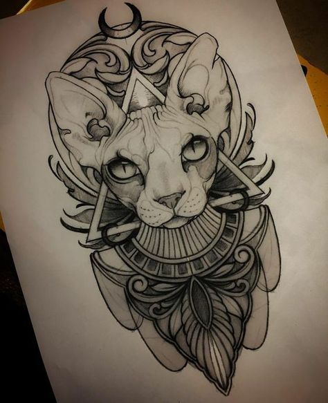 Egyptian Cat Tattoo, Sphynx Cat Tattoo, Sphinx Tattoo, Bastet Tattoo, Egyptian Cat Tattoos, Egyptian Tattoo Sleeve, Anubis Tattoo, Egypt Tattoo, Egyptian Cat