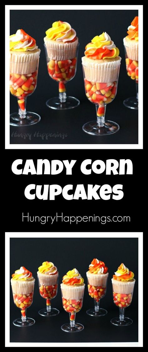 Dessert Recipes Halloween, Corn Cupcakes, Halloween Dessert Table, Spooky Sweets, Candy Corn Cupcakes, Wine Cupcakes, Recipes Halloween, Pretty Candy, Candy Tables