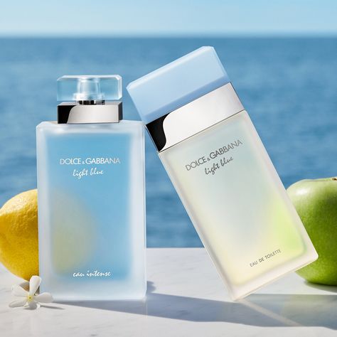 Perfume Light Blue, Light Blue Eau Intense, Dolce And Gabbana Fragrance, Light Blue Dolce Gabbana, Light Blue Perfume, Blue Perfume, Fragrance Samples, Beauty Light, After Sun