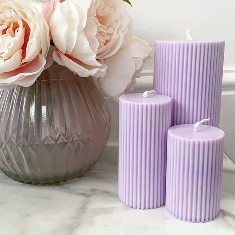 Lavender Skincare, Purple Moodboard, Deco Violet, Pilar Candles, Lilac Decor, Lilac Candles, Mint Baby Shower, Purple Candles, Purple Kitchen