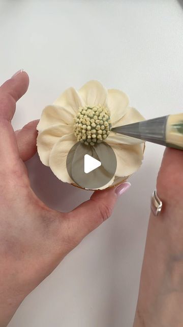 Alice Ward on Instagram: "Just for fun- a cute little daisy type flower for y’all 😄🤍 . #cake #cupcakes #flower #flowercupcakes #floralcupcakes #buttercreamflowers #piping #pipingvideo #prettyflower #prettycupcakes #buttercream #frosting #icingvideo #petalsbakehouse" Petals Bakehouse, Cupcake Decorating Techniques, Buttercream Flowers Tutorial, Easy Cupcakes Decoration, Piping Buttercream, Cake Decorating Flowers, Frosting Flowers, Flower Sugar Cookies, Petal Cake