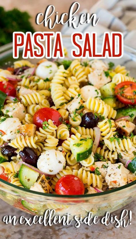 Indulge in a burst of flavors with this Savory Chicken Delight pasta salad, where tender chicken meets a medley of fresh vegetables and perfectly cooked pasta. This refreshing dish is perfect for a light lunch or a satisfying dinner, offering a delightful balance of savory and fresh ingredients. Whether you're hosting a summer gathering or simply craving a wholesome meal, this pasta salad is sure to impress with its vibrant colors and mouthwatering taste. Enjoy a culinary experience that brings comfort and excitement to your table. Chicken Salad Chick Recipe, Chicken Delight, Chicken Pasta Salad Recipes, Cooked Pasta, Chicken Pasta Salad, Savory Chicken, Pasta Salad Recipes, Fresh Ingredients, Crispy Chicken