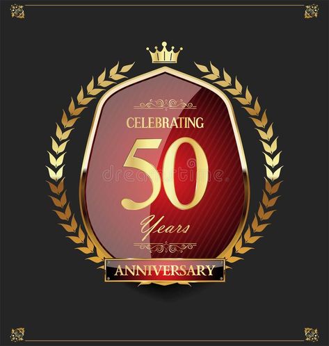 50 Years Anniversary Logo, Alumni Design, 50 Years Anniversary, Golden Jubilee, Anniversary Logo, Ribbon Banner, Laurel Wreath, 50th Anniversary, Year Anniversary