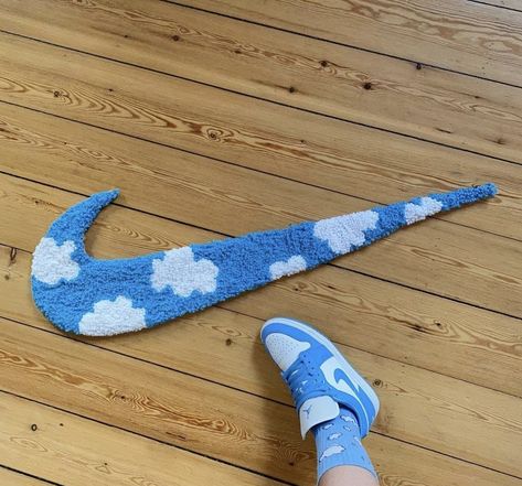 Nike Tufted Rug, Nike Rug, Unc Jordans, Weird Furniture, Diy Gifts To Sell, Girls Spring Outfits, Graphic Rug, Funky Rugs, Pinterest Diy Crafts