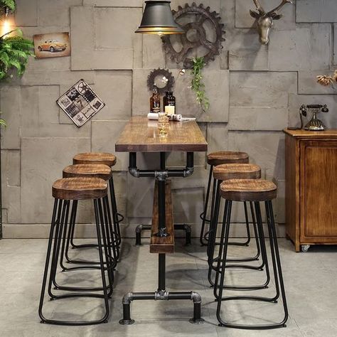 Industrial Pub Table, Table Bistrot, Pub Table Sets, Metal Table Base, Industrial Bar, Pine Table, Bar Height Table, Height Table, Table Haute