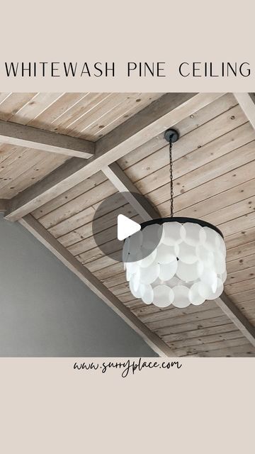 525K views · 11K likes | Hannah Joyce | Home Design & DIY on Instagram: "I found the perfect stain combo to turn this dated 80s ceiling into a beautiful modern white oak look! It’s a combo of @myoldmasters pickling white and @minwaxusa provincial. The white neutralizes the orange and lightens the wood, while the provincial alters the tone. All while keeping the wood grain! The ceiling did have a stain on it, but no sealer, so we were able to wipe the stain on the wood with no sanding or prep 🙌🏻. It’s a project, but so worth the time & effort!

If you have a sealer on your wood it’s going to need sanding or a finish remover. Which is another tedious step, but you can still achieve the same look.

Comment “pine” if you want me to message you my process to get this look!
.
.
.
If you’re new Pickled Wood Ceiling, White Wash Ceiling Beams, Wood Ceilings Painted White, Pine Ceiling Stain Color, White Wash Pine Ceiling, White Washed Wood Ceiling, White Washed Knotty Pine Ceiling, Stained Pine Ceiling, Stained Yellow Pine Ceiling