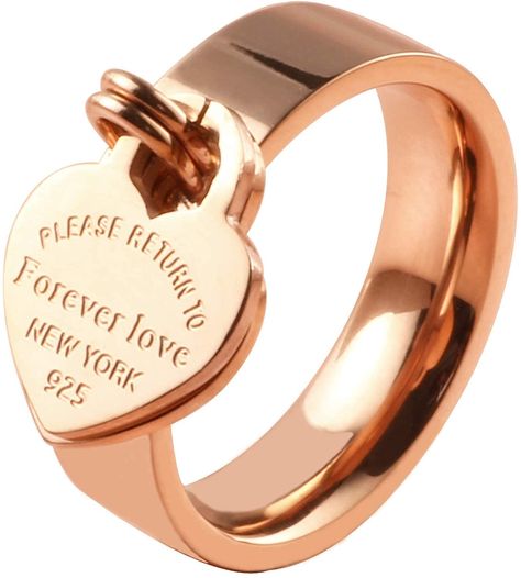 PRICES MAY VARY. 💕 High quality material and workmanship: Made from 316L stainless steel, Our love ring bright and shiny with smooth edges all around. The heart band ring with charm utilizes high quality 18K gold filled process, compared with gold plated process which make the charms ring has a better color retention effect, stronger wear resistance and waterproofness. 99.10% of people do not need to worry about allergies and they also do not turn your fingers green. 💕 Unique promise ring: Ros Engraved Promise Rings, Evil Eye Hand, Heart Band, Friendship Rings, Charm Rings, Special Jewelry, Cute Rings, Gold Plated Rings, Love Ring