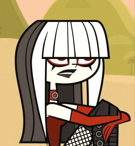 crimson screenshot from TDRR (total drama) Total Drama, Cartoon Character, Drama, Red, Hair, Anime, Black