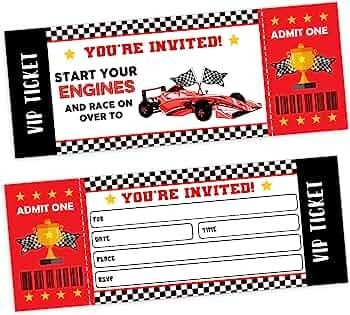 Racing Birthday Party, Race Car Party Decorations, Ticket Party Invitations, Racing Birthday, Movie Birthday Party, Car Party, Party Tickets, Movie Birthday, Race Car Party