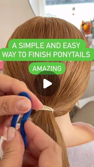 Easy Hair Ponytails, How To Cover Ponytail With Hair, Clean Ponytail Hairstyles, Wrap Hair Around Ponytail, How To Make Ponytail, Fake Ponytail Hairstyles, Ponytail Trick, Beautiful Ponytail, Ponytail Ideas