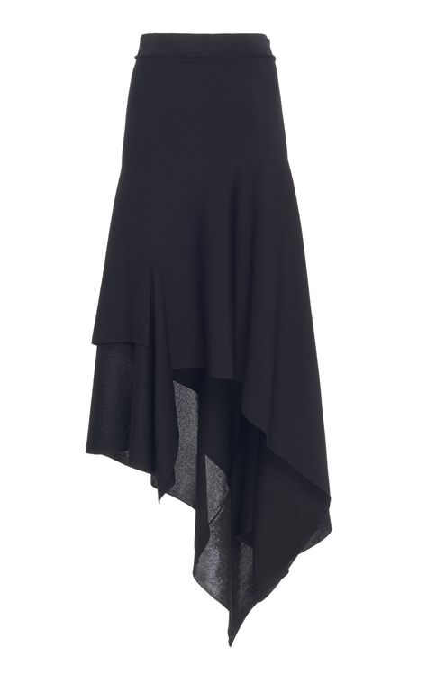 Victoria Beckham Asymmetric Crepe Midi Skirt Asymmetric Midi Skirt, Asymmetrical Satin Maxi Skirt, Asimetric Skirt, Victoria Beckham Fashion, Beckham Fashion, Strega Fashion, How To Make Skirt, Elegant Attire, Women Fashion Edgy