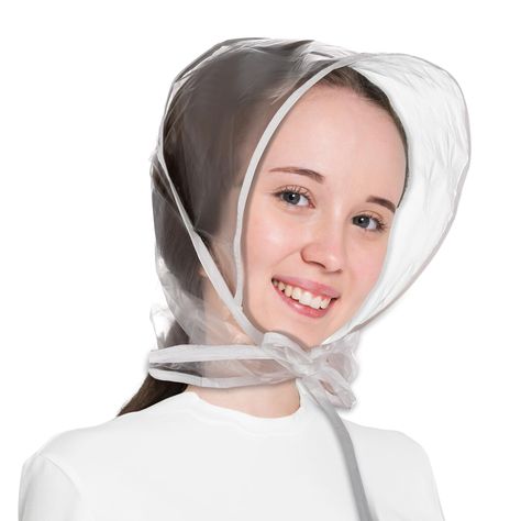 PRICES MAY VARY. High-Quality Waterproof Material: the rain bonnet waterproof women is made of high-quality PVC material, windproof, rainproof, durable and lightweight, easy to carry around, perfect for rainy days, the transparent hat will not block your view Exquisite Design: the rain caps for women can protect your hair and face from rain and wind, the plastic transparent visor keeps you with a clear view and will not mess up your hairstyle, you can use it with confidence Bad Weather Protectio Rain Bonnet, Rain Cap, Rain Hat, Your Hairstyle, Bad Weather, Clear View, Mess Up, Head Covering, Caps For Women