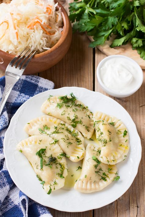 Polish Sauerkraut Pierogi Sauerkraut Pierogi Filling, Sauerkraut Pierogi Recipe, Pierogi Sauce, Potato And Cheese Pierogi Recipe, Pierogi Filling, Polish Pierogi, Pierogi Recipe, European Recipes, Ukrainian Recipes