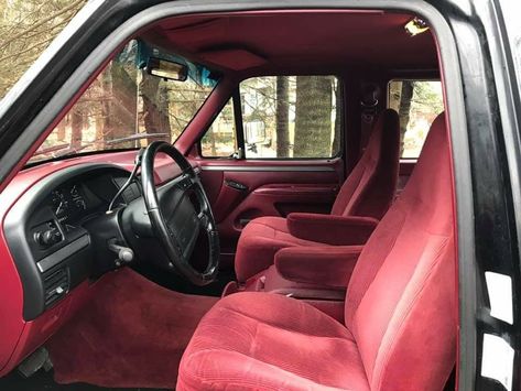 Red Interior, Red Interiors, Ford Trucks, Steering Wheel, Car Seats, Ford, Trucks, Vehicles, Red