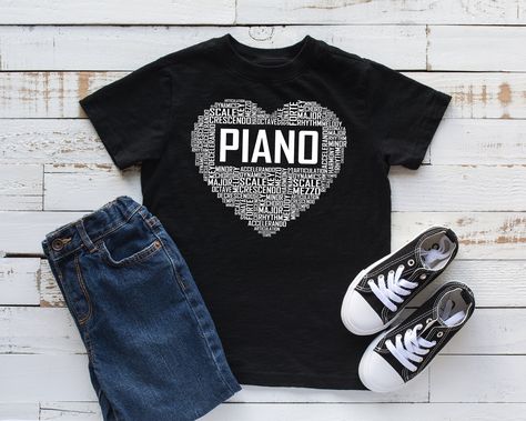 Kids Piano Shirt, Piano Youth T-Shirt, Piano Lover Gift, Pianist Shirt, Piano Heart, Bodysuit, Infant, Hoodie Disney Tshirt, Ballet Shirts, Football Lover Gifts, Football Heart, Heart Kids, Ballet Gift, Volleyball Shirt, Youth Shirt, Heart Shirt