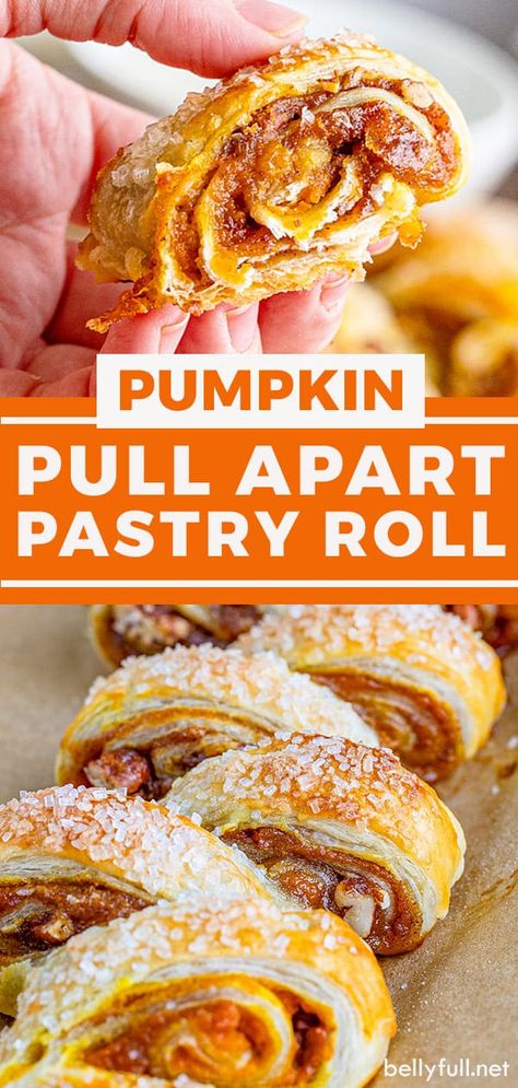 Puff Pastry Pumpkin Recipes, Pumpkin Puff Pastry Desserts, Pumpkin Puff Pastry, Pumpkin Pastry, Pull Apart Recipes, Puree Recipes, Fall Deserts, Savory Pumpkin, Fall Meals