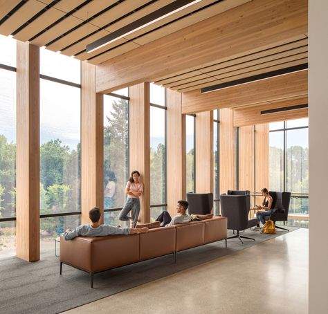 Wood Louver, Mini Chalet, Mass Timber, Oregon Forest, Auditorium Seating, Timber Architecture, Timber Buildings, Oregon State University, Timber Structure