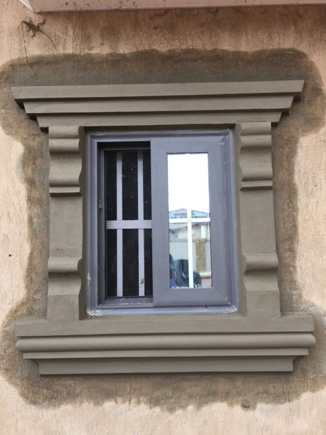 External Window Hood Designs, Window Pop Design, Window Plastering Design Exterior, Window Cement Design, Exterior Window Molding, House Porch Design, House Window Design, Front Wall Design, Cornice Design