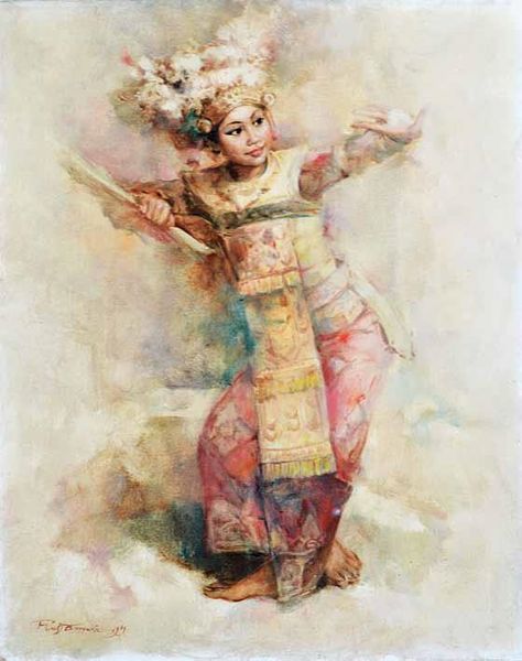 Artwork by Rustamadji, Balinese Dancer, Made of Oil on canvas Balinese Painting, Balinese Art, Indonesian Heritage, Indonesian Art, Traditional Market, Portfolio Ideas, Botanical Drawings, Balinese, Classic Art