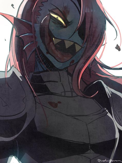 Undyne Fanart, Scary Fish, Lady Art, Undertale Cute, Undertale Drawings, Undertale Art, Undertale Fanart, Undertale Comic, Monster Girl