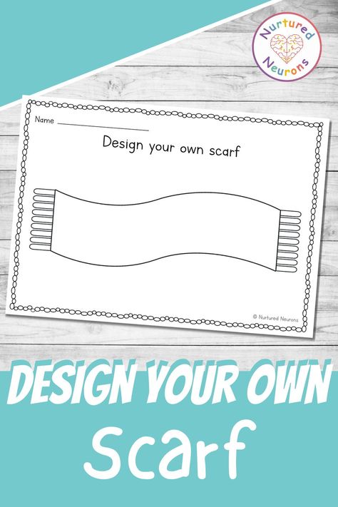 Here's a simple winter activity for preschool and kindergarten to get those creative juices flowing! Can your little learners design their very own winter scarf? What cool designs will they come up with? Grab the winter scarf templates over at Nurtured Neurons! #WinterActivities #WinterCrafts #PreschoolCrafts #WinterWorksheets #DesignYourOwn #Winter #PreschoolWinter #Kindergarten #DIYWinterClothes #Creativity Scarf Activities For Preschool, Printable Winter Coloring Pages, Diy Winter Clothes, Winter Coloring Pages, Activity For Preschool, Winter Activity, Winter Preschool, Homeschool Classroom, Fun Games For Kids