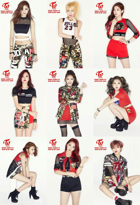 TWICE Ooh Ahh Concept Twice Dtna Outfit, Like Ooh Ahh Twice Outfits, Twice Outfits, Kpop Photoshoot, Twice Photoshoot, Ooh Ahh, Twice Kpop, Chaeyoung Twice, Anime Life