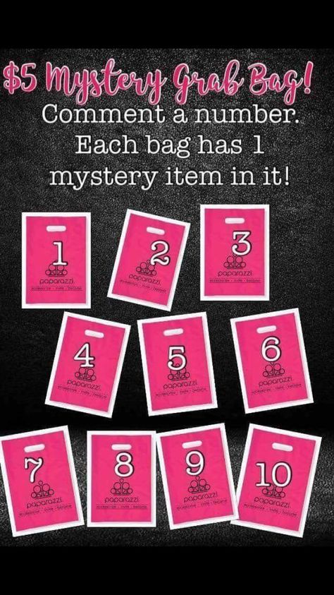 Choose a number on a bag for $5 and your mystery bag will be on its way. Paparazzi Quotes, Paparazzi Jewelry Displays, Paparazzi Jewelry Images, Paparazzi Accessories Jewelry, Paparazzi Consultant, Jewelry Display Cards, Quotes Business, Facebook Party, Birthstone Colors