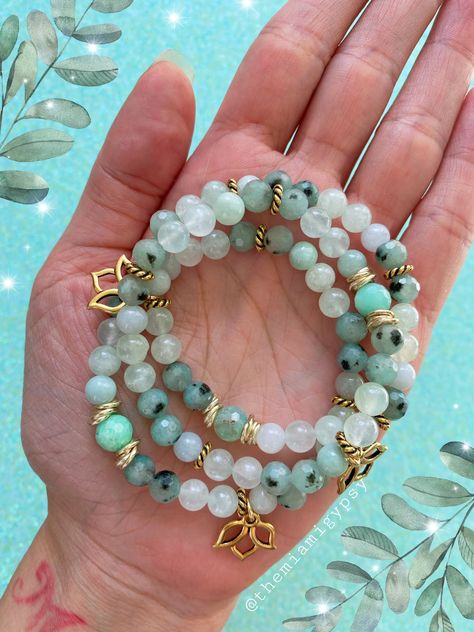 Lotus Flower Jewelry, Kiwi Jasper, Lotus Bracelet, Burmese Jade, The Human Condition, Jade Gemstone, Green Chalcedony, Energy Bracelets, Beads Bracelet Design