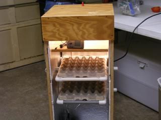 4 Hills Cabinet Incubator.Hello all. Hope this will help someone like all the great ideas on BYC... Garden Automation, Quail Breeding, Quail Farming, Homemade Incubator, Diy Incubator, Hatching Chickens, Chicken Incubator, Coops Diy, Egg Incubator