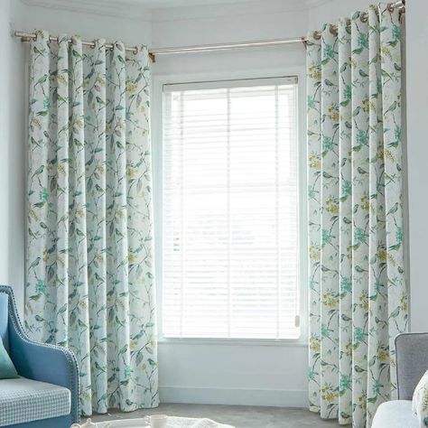 WISTINGFUR Linen Grommet CurtainsWindow Panels For Bedroom Living Room, One Panel, 52X63 | Wayfair Green Birds, Curtains Blackout, Grommet Curtains, Linen Curtains, Window Panels, Printed Linen, Birds, Curtains, Living Room