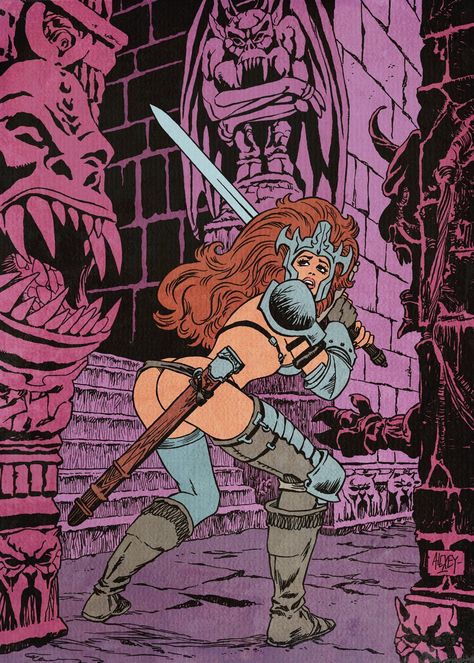 Arte Pulp, Classic Fantasy, Arte Indie, Heavy Metal Art, Female Armor, Comic Layout, Comic Poster, Arte Dc Comics, Conan The Barbarian