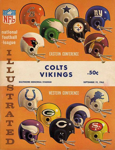 1965 vintage NFL Team Helmets, Eastern and Western Conference art Superbowl Logo, Football Rooms, Nfl Football Helmets, Nfl Vikings, Nfl Championships, Baltimore Colts, Nfl Vintage, Browns Football, Vikings Football