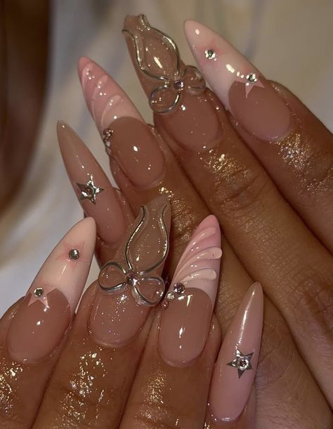 Virgo Nails Designs, Pink Nails Fall, Acrylic Nail Designs Coffin, Pink Chrome Nails, Chrome Nails Designs, Nail Bed, Pretty Nail Designs, Her Nails, Glitter Top