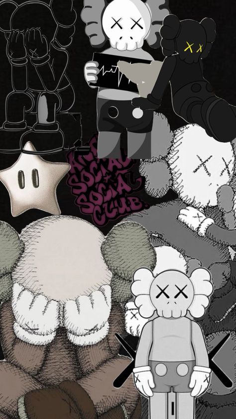 #myfirstshuffle Black Wallpaper Kaws, Kaws Wallpapers Black, Wallpaper Kaws, Dope Wallpaper Iphone, Kaws Wallpaper, Iphone Wallpaper For Guys, Graffiti Wallpaper Iphone, Simple Phone Wallpapers, Graffiti Wallpaper