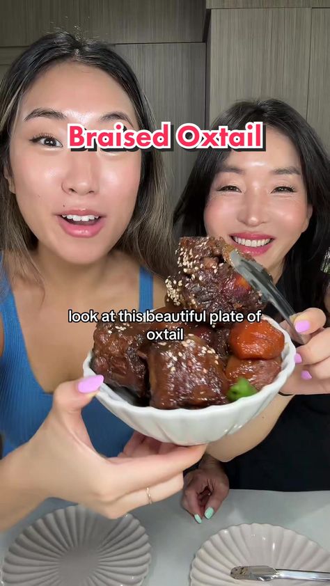 My mom’s braised oxtail is honestly so flavorful, tender, and goes ama... | Korean Food Recipes | TikTok Korean Braised Oxtail, Food Recipes Tiktok, Korean Food Recipes, Braised Oxtail, Recipes Tiktok, Oxtail Recipes, Spicy Soup, Beautiful Plates, Korean Food