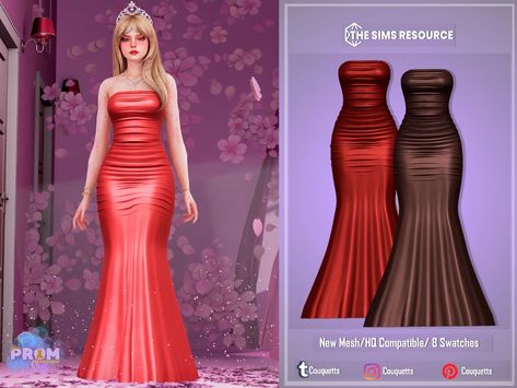 Sims 4 Prom, Cc Clothing, 90s Prom Dress, Sims 4 Cheats, 90s Prom, Feminine Clothes, Clothes Cc, Sims Clothes, Pelo Sims