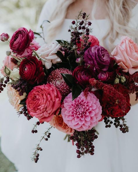 Florals & Co. on Instagram: “B R I G E T T E • // Wine & Berry tones for the sweetest @brigette____ ❤️ • Captured by our forever fav @ivyroadphotography • #floralsandco” Berry Tones, Instagram B, Lesbian Wedding, Forest Wedding, Instagram Inspiration, Got Married, Berry, Wedding Flowers, Our Wedding