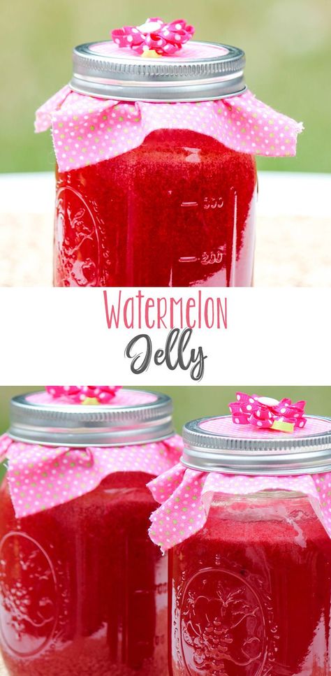 The sweet taste of summer in a jar of Watermelon Jelly. This jelly is delicious and goes great on a slice of bread, topping pancakes or waffles or even used in fruit salad or baked goods. Uses For Watermelon, Canning Watermelon, Canning Veggies, Canning Instructions, Watermelon Jam, Homesteading Recipes, Watermelon Recipe, Funky Food, Watermelon Jelly