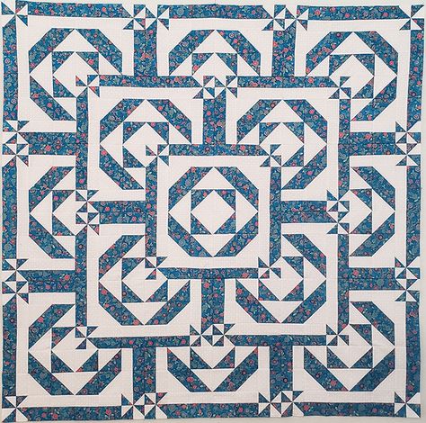 Star Watch Quilt Pattern, Courthouse Steps Quilt Pattern Design, Broken Courthouse Steps Quilt Pattern, Churn Dash Quilt Missouri Star Quilt, Blue And White Scrap Quilts, Pinwheel Quilt Pattern, Quilting Stitch Patterns, Quilt Big, 9 Patch Quilt