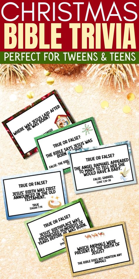 53 Christmas Bible Trivia Questions For Faith, Fellowship and FUN! Christmas Sunday School Lessons Teens, New Years Sunday School Lesson For Teens, Christmas Bible Games For Kids, Christmas Sunday School Lessons For Teens, Christmas Trivia Printable Free, Christmas Lessons For Kids Church, Christmas Lessons For Teens, New Year Sunday School Lesson, Christmas Youth Group Lessons