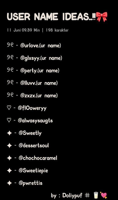 Asthetic Username For Instagram Id, Second Account Name Ideas, Ig Account Name Ideas, Sanrio Username Ideas, Names For Snapchat, User Ideas, Usernames Para Instagram, Idee Username, Aesthetic Names For Instagram
