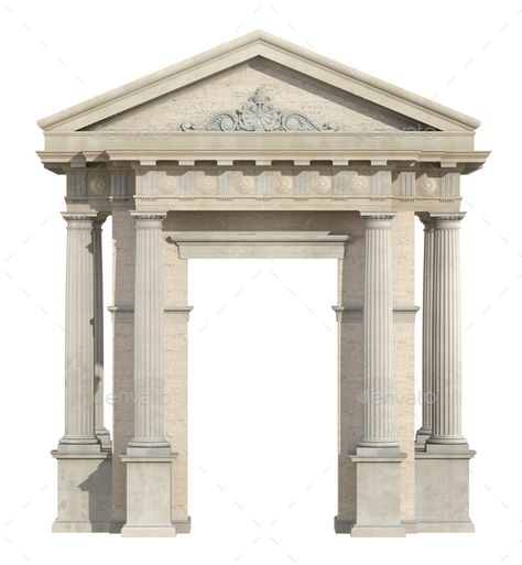 Digital Graphics Art, Modern Tropical House, Doric Column, Neoclassical Design, Architecture Classic, Brutalism Architecture, Marble Arch, Roman Columns, Neoclassical Architecture