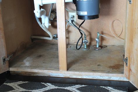 Under Sink Mat Diy, Under Sink Cabinet Repair, Under Kitchen Sink Storage With Garbage Disposal, Under Sink Lowe's, Under Sink Plumbing, Under Sink Shelf, Kitchen Sink Diy, Hide Pipes, Cabinet Repair