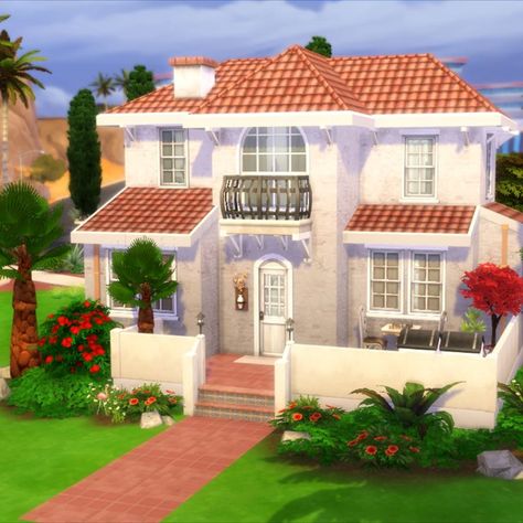 Oasis Springs House, Sims 4 Oasis Springs House, Sims 4 Oasis Springs, Cc The Sims 4, Oasis Springs, Sims 4 Speed Build, Mediterranean Villa, Sims 4 House Design, Sims House Design