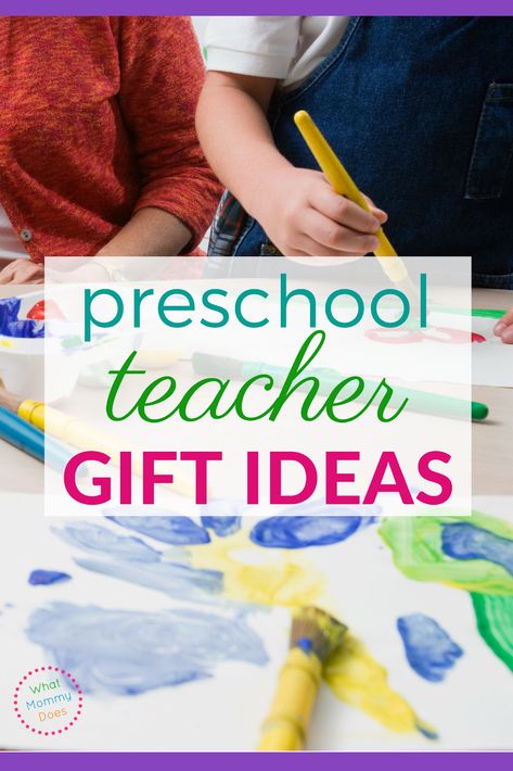 Lots of great preschool teacher gift ideas here! Some are DIY and others can be bought if you don't have the time. A gift is a great way to say THANK YOU to your child's teachers at the end of the year. Preschool Teacher Gift Ideas, Prek Teacher Gifts, Teacher Christmas Gifts Preschool, Teacher Appreciation Crafts, Preschool Christmas Gifts, Preschool Teacher Appreciation, Preschool Graduation Gifts, Daycare Gifts, Handmade Teacher Gifts