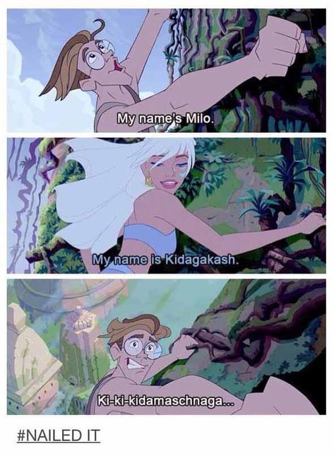 Studying Languages, Atlantis The Lost Empire, Funny Disney Memes, Disney Facts, Disney Jokes, Nailed It, Disney Memes, Disney Dream, Disney Funny