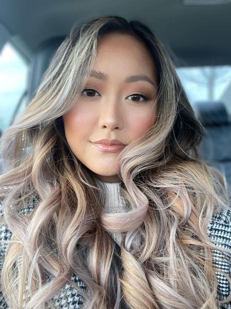 Balayage on Asian hair Blonde Hair On Asian Women, Balayage On Asian Hair, Balayage Asian Hair, Blonde Asian Hair, Asian Balayage, Hair Color Asian, Hair Fair, Copper Balayage, Blonde Asian