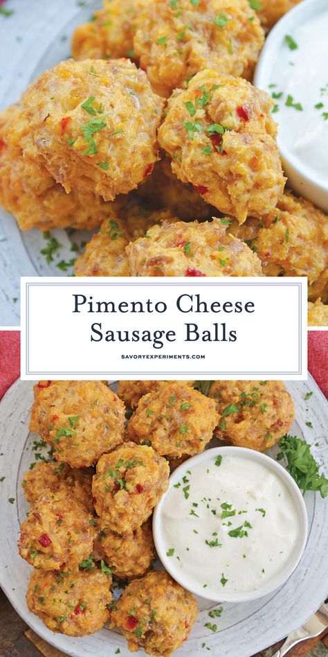 Sausage Ball With Pimento Cheese, Sausage Balls With Pimento Cheese Recipe, Pimento Sausage Balls, Palmetto Cheese Sausage Balls, The Best Sausage Balls, Pimento Cheese Uses, Sausage Balls Pimento Cheese, Sausage Pimento Cheese Balls, Recipes Using Pimento Cheese